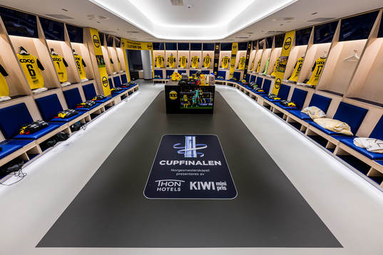 General interior view of the Lillestrøm SK dressing room
