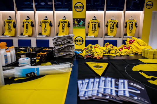 General interior view of the Lillestrøm SK dressing room