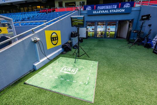 Video assistant referee (VAR) screen