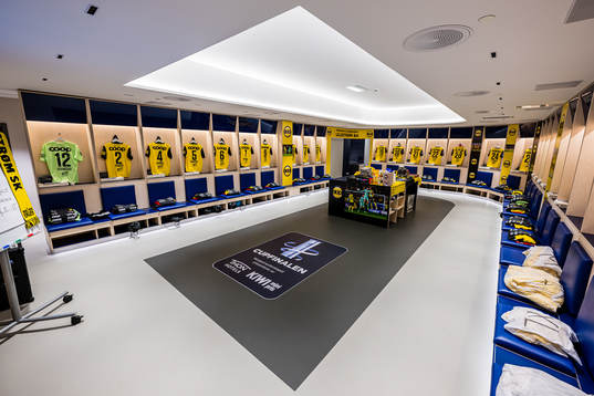 General interior view of the Lillestrøm SK dressing room