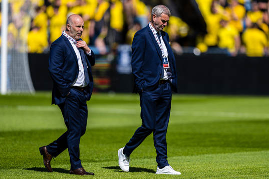 Geir Bakke, head coach of Lillestrøm, and Petter Myhre,