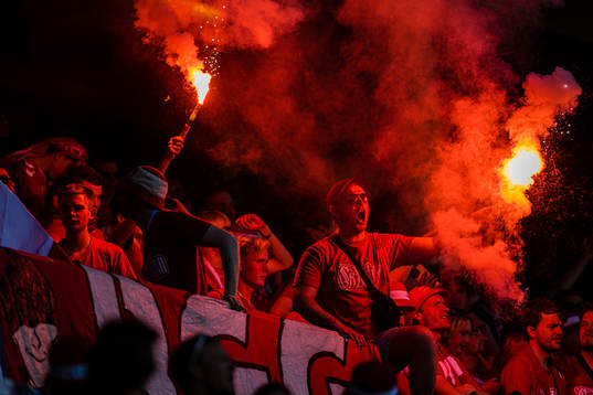 Spectators in the stands