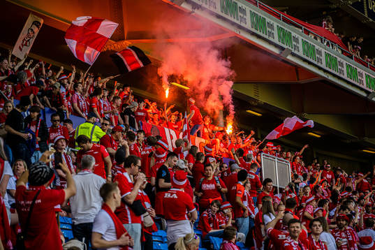 Spectators in the stands