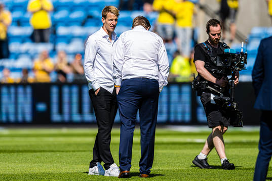 Thomas Lehne Olsen of Lillestrøm arrives