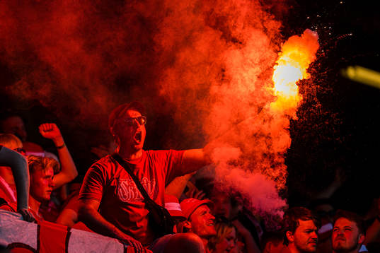 Spectators in the stands