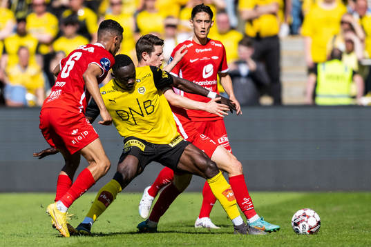 Japhet Sery Larsen and Mathias Rasmussen of Brann and Akor