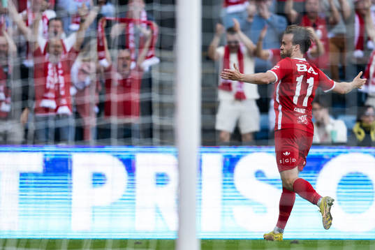 Bård Finne of Brann celebrates scoring 2-0