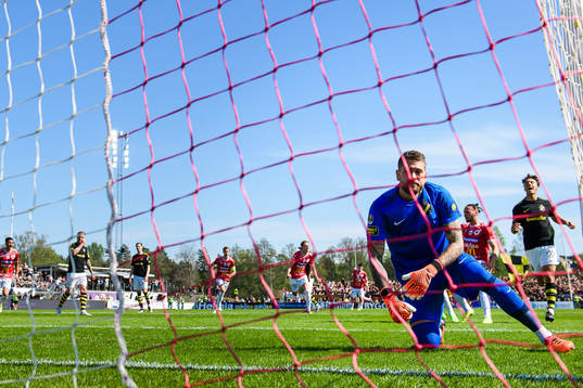 Degerfors Diego De Jesus Campos Ballestero skjuter 1-0 och