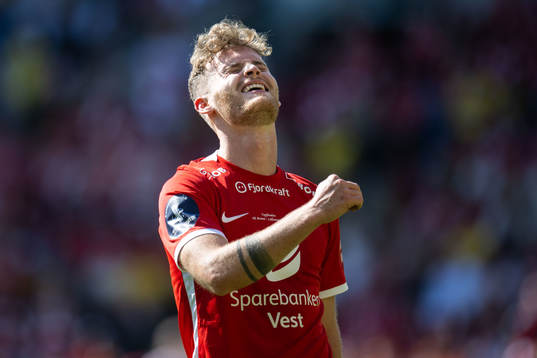 Ole Didrik Blomberg of Brann reacts