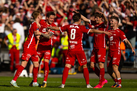 Players of Brann celebrate