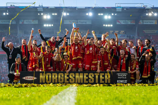 Players of Brann celebrate