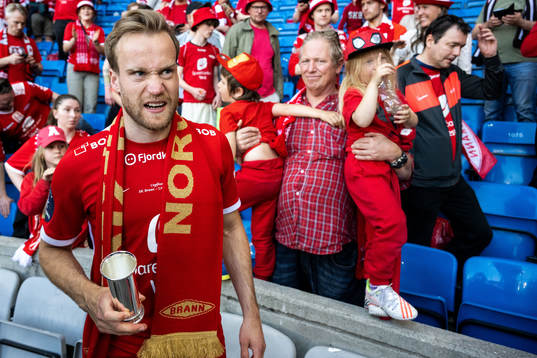 Bård Finne of Brann celebrates