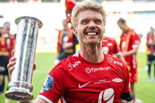 Sivert Heltne Nilsen of Brann celebrates