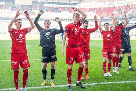 Rasmus Holten of Brann celebrates