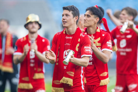 Mathias Rasmussen of Brann celebrates