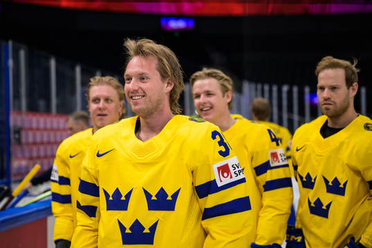 Rasmus Sandin of Sweden at a practice session