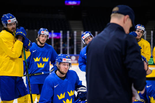Dennis Everberg and Alexander Nylander of Sweden at a