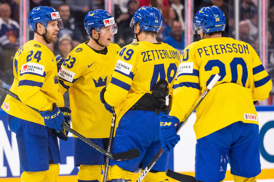 Oscar Lindberg, Lucas Raymond, Fabian Zetterlund and André