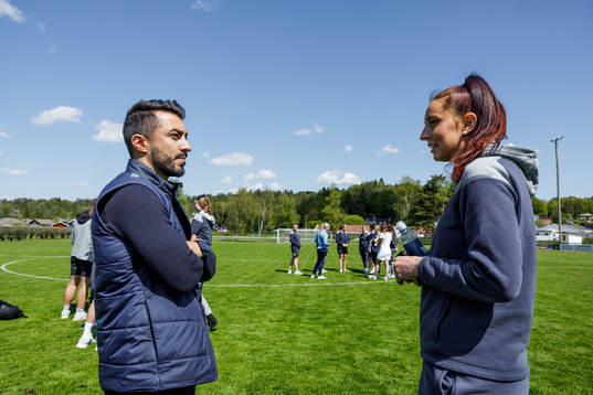 Malmö FFs tränare Maxim Khalil och  Malin Gunnarsson