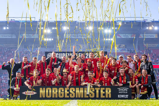 Players of Brann celebrate