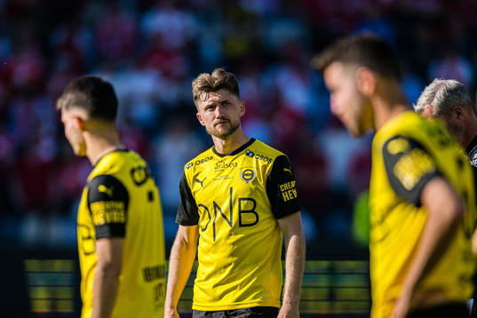Vebjørn Hoff of Lillestrøm looks dejected