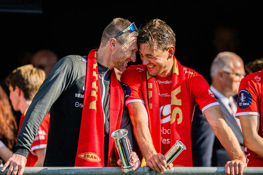 Eirik Horneland, head coach of Brann, and Fredrik Pallesen