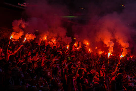 Spectators in the stands