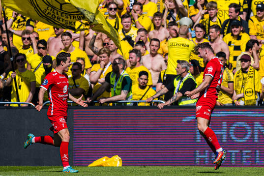 Ole Didrik Blomberg of Brann celebrates