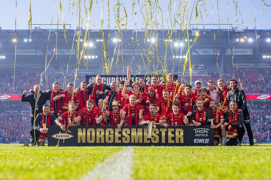 Players of Brann celebrate