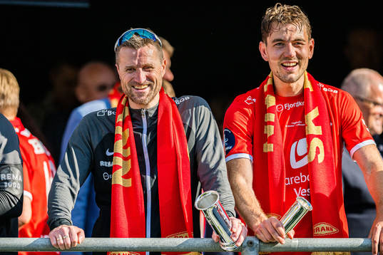 Eirik Horneland, head coach of Brann, and Fredrik Pallesen