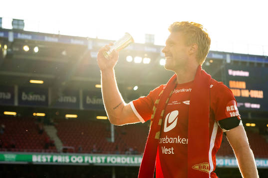 Sivert Heltne Nilsen of Brann celebrates