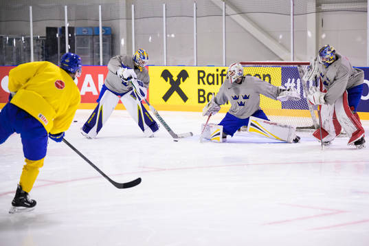 André Petersson, goaltender Jesper Wallstedt, goaltender