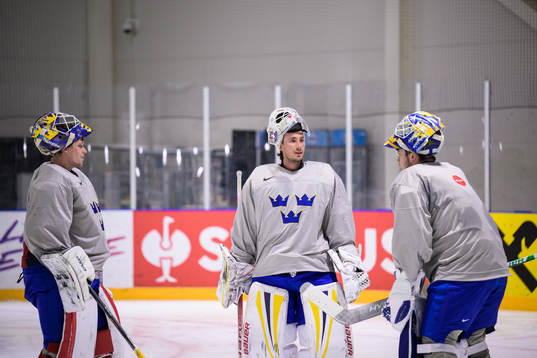 Goaltenders Lars Johansson, Jacob Johansson and Jesper