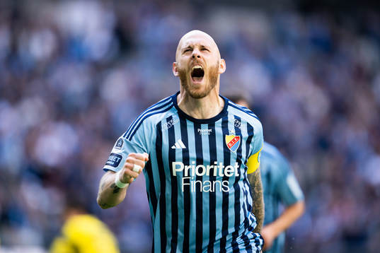 Djurgårdens Magnus Eriksson jublar