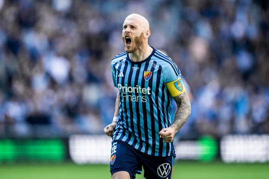 Djurgårdens Magnus Eriksson jublar