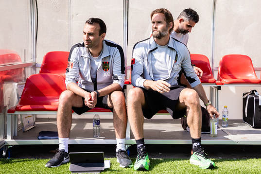 Brommapojkarnas tränare Andreas Engelmark och tränare