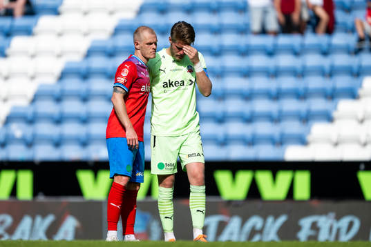 Helsingborgs Philip Rejnhold och målvakt Kalle Joelsson