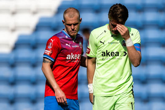 Helsingborgs Philip Rejnhold och målvakt Kalle Joelsson