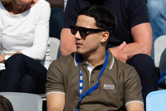 IFK Göteborgs Hussein Carneil på läktaren innan