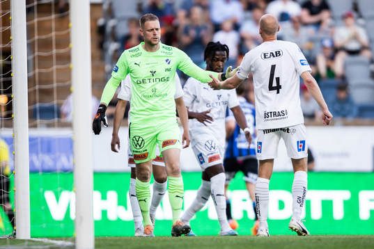 Halmstads målvakt Malkolm Nilsson Säfqvist och Andreas