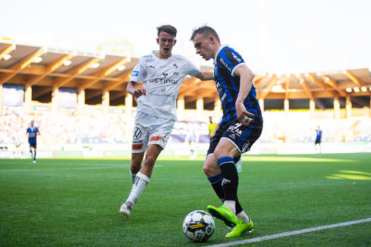 Halmstads Kazper Karlsson och Sirius Magnus Kaastrup