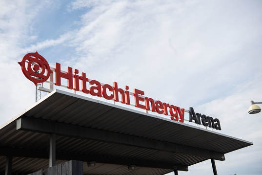Exteriör vy av Hitachi Energy Arena