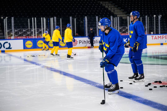 Linus Johansson and Jakob Silfverberg of Sweden at a