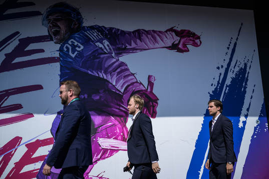 Media manager Linus Hugosson, Alexander Nylander and Henrik