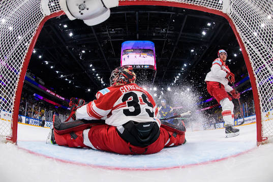 Goaltender George Sørensen of Denmark