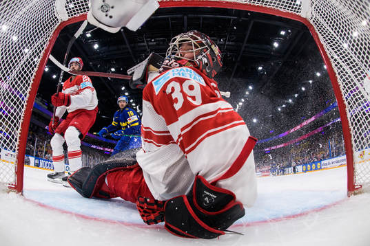 Goaltender George Sørensen of Denmark