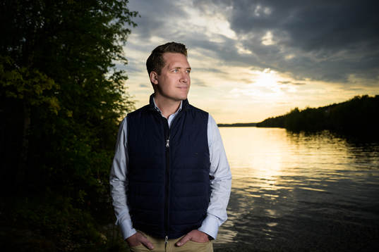 Sam Hallam, head coach of team Sweden, poses for a portrait