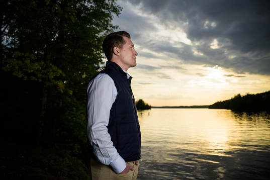 Sam Hallam, head coach of team Sweden, poses for a portrait