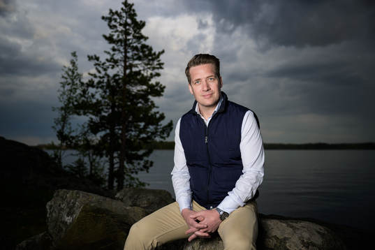 Sam Hallam, head coach of team Sweden, poses for a portrait
