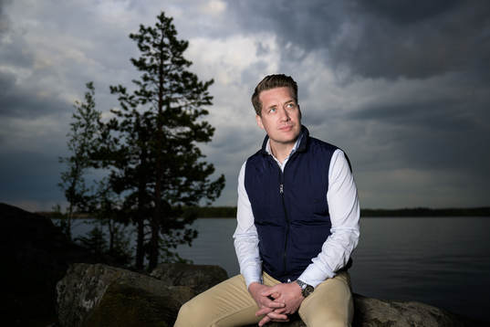 Sam Hallam, head coach of team Sweden, poses for a portrait